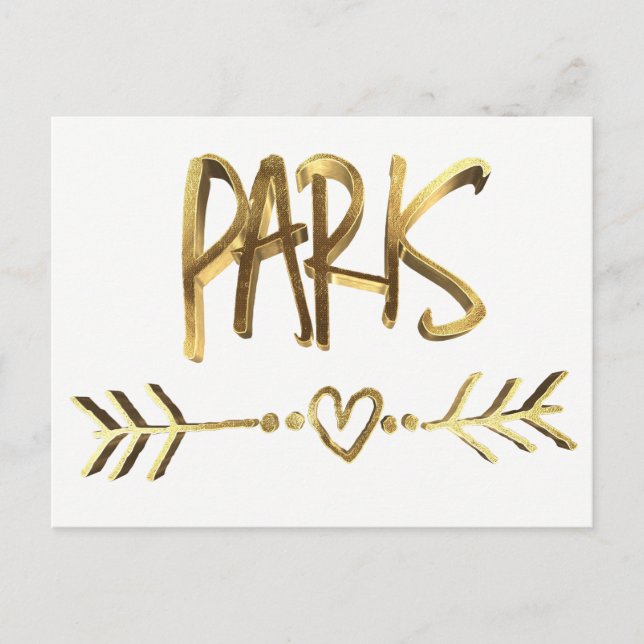 Paris France Love Elegant Gold Look Typography Postcard (Front)