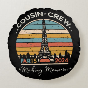 Paris France Making Memories 2024 Round Pillow