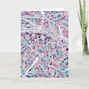 Paris France Map Card