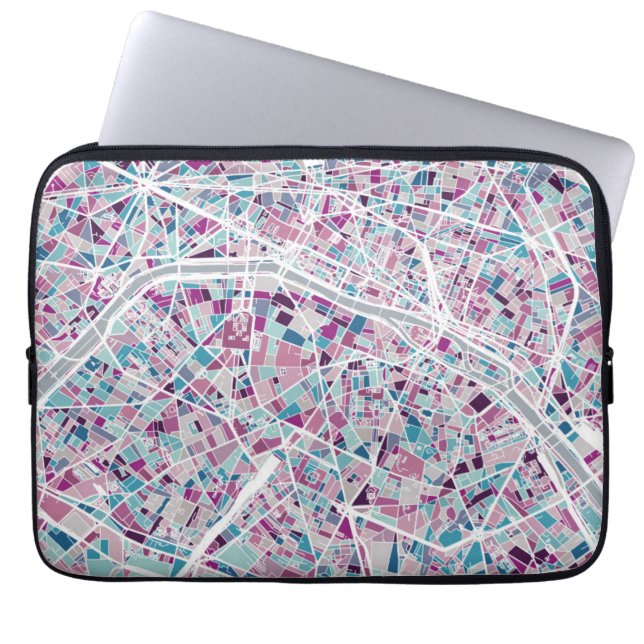 Paris France Map Laptop Sleeve (Front)