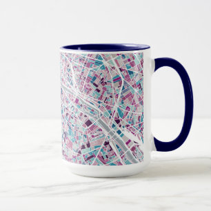 Paris France Map Mug
