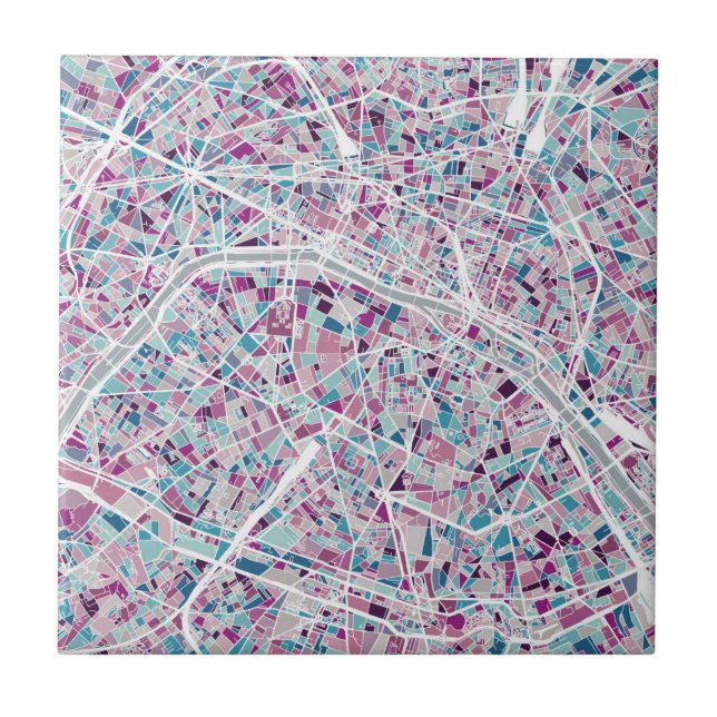 Paris France Map Tile (Front)
