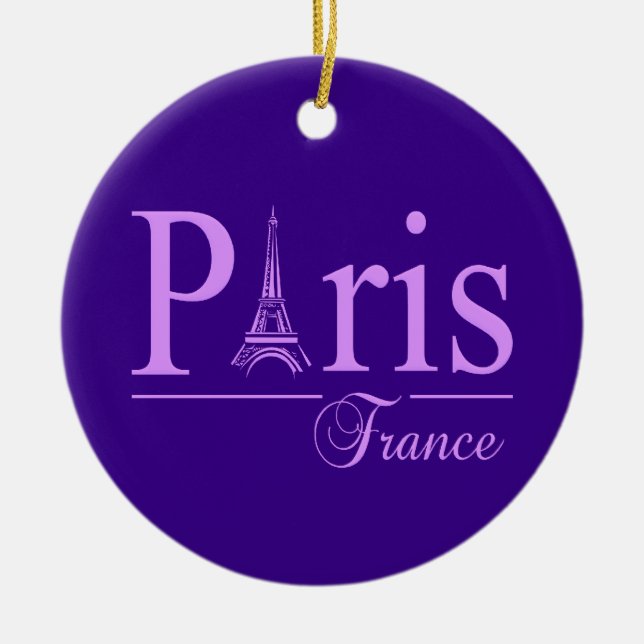 Paris France ornament, customize Ceramic Ornament (Front)