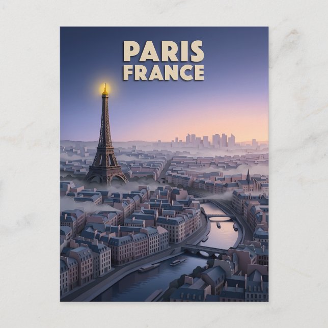 Paris France Paper Cut-Out Art  Postcard (Front)