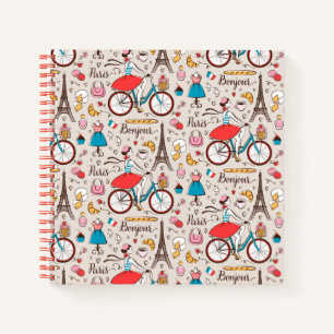 Paris France Pattern Notebook