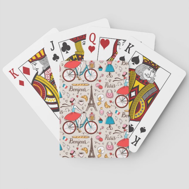 Paris France Pattern Playing Cards (Back)