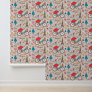 Paris France Pattern Wallpaper
