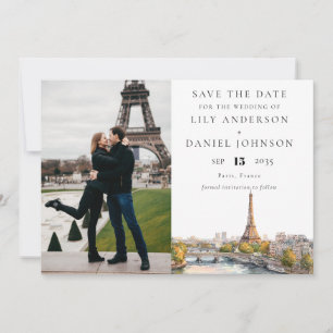 Paris France Photo Destination Wedding Save The Date