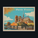 Paris, France Postcard<br><div class="desc">Anderson Design Group is an award-winning illustration and design firm in Nashville,  Tennessee. Founder Joel Anderson directs a team of talented artists to create original poster art that looks like classic vintage advertising prints from the 1920s to the 1960s.</div>