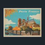 Paris, France Postcard<br><div class="desc">Anderson Design Group is an award-winning illustration and design firm in Nashville,  Tennessee. Founder Joel Anderson directs a team of talented artists to create original poster art that looks like classic vintage advertising prints from the 1920s to the 1960s.</div>
