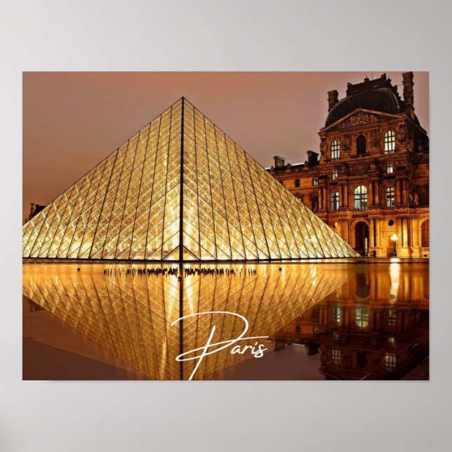 Paris France Postcard, the Louvre Poster (Front)