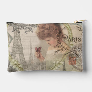 Paris France Pretty Girl Soft Eiffel Accessory Pouch