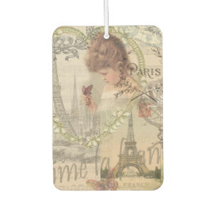 Paris France Pretty Girl Soft Eiffel Air Freshener