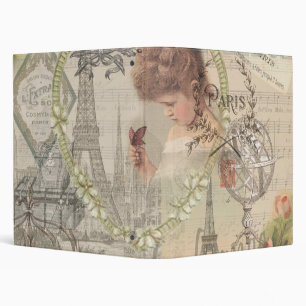 Paris France Pretty Girl Soft Eiffel Binder