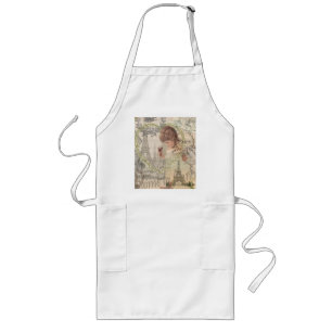 Paris France Pretty Girl Soft Eiffel Long Apron