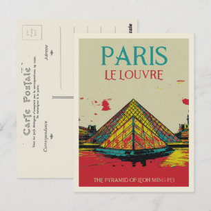 Paris France Pyramid of the Louvre Postcard