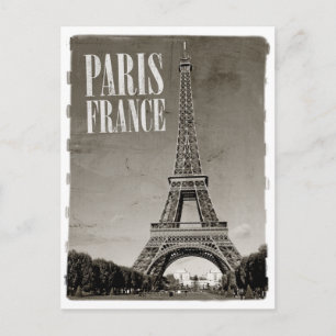 paris france retro postcard