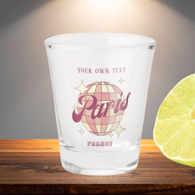 Paris France Retro Vintage gift souvenir  Shot Glass (Creator Uploaded)