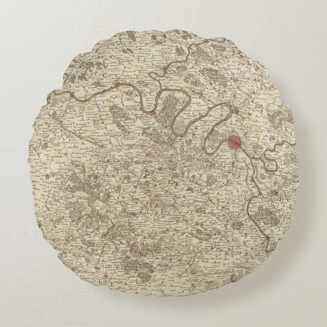 Paris France Round Pillow (Front)