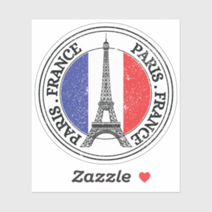 Paris France Seal Sticker Round Flag