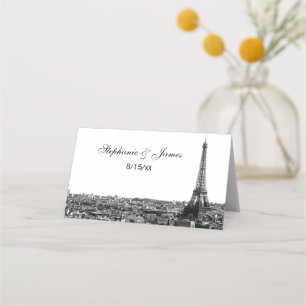 Paris France Skyline #1 BW Escort Cards