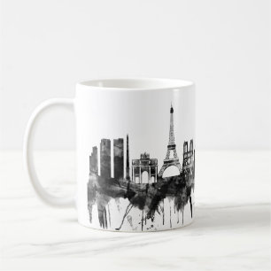 Paris France Skyline BW Coffee Mug