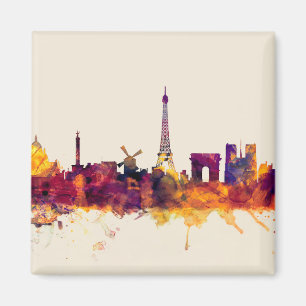 Paris France Skyline Magnet