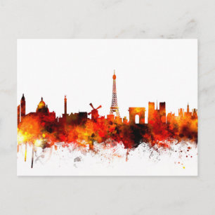 Paris France Skyline Postcard