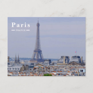 Paris France Skyline with Iconic Eiffel Tower Holiday Postcard