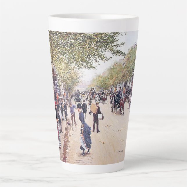 Paris France Street Scène Europe Latte Mug (Devant)