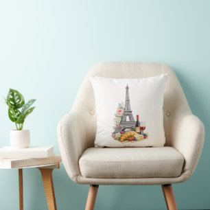 Paris France Throw Pillow