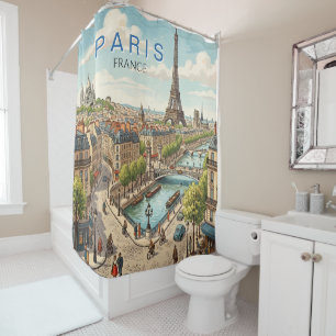 Paris France Travel Art Vintage