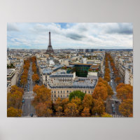 Paris France Travel Eiffel Tower Golden Autumn