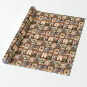Paris France Travel Photo Collage Wrapping Paper