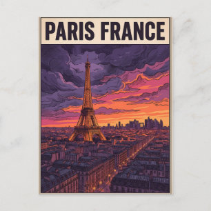 Paris France Travel Postcard