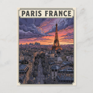 Paris France Travel Postcard