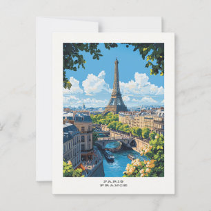 Paris France Travel Postcard