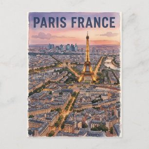 Paris France Travel Postcard