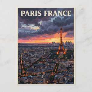 Paris France Travel Postcard