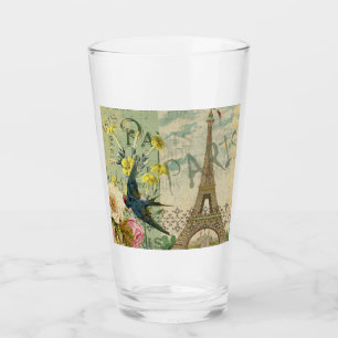 Paris France Travel Vintage Antique Art Painting Glass