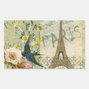 Paris France Travel Vintage Antique Art Painting Sticker