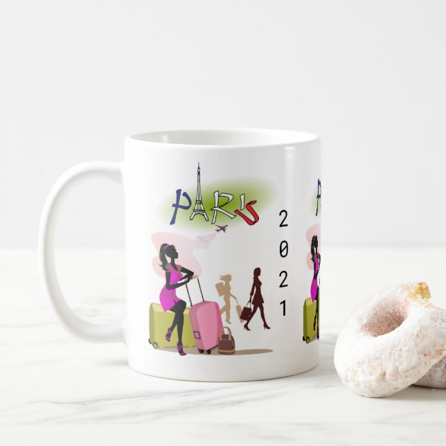 Paris France Vacation 2021  Mug (With Donut)