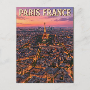Paris France Vintage Anime Travel Postcard