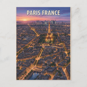 Paris France Vintage Anime Travel Postcard