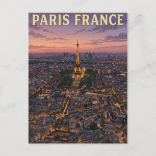 Paris France Vintage Anime Travel Postcard