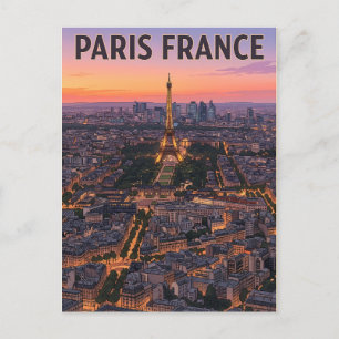 Paris France Vintage Anime Travel Postcard