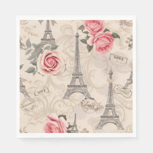 Paris France Vintage Pattern Napkin