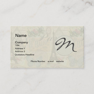 Paris France Vintage Travel Colourful Artwork Business Card