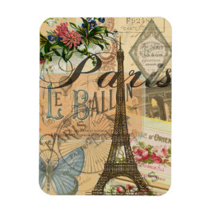 Paris France Vintage Travel Colourful Artwork Magnet
