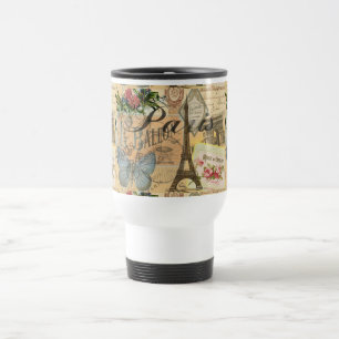 Paris France Vintage Travel Colourful Artwork Mug